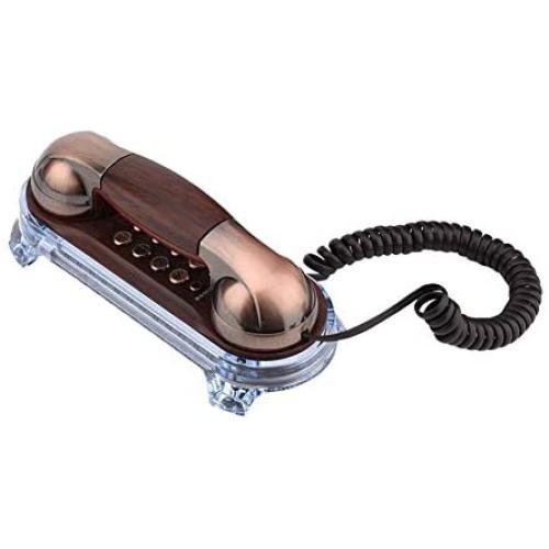 Corded Antique Telephone,Retro Wall Mounted Telephone Corded Phone Landline Fashion Telephone for Home Hotel(Red)