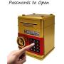 HeQiao Novelty Digital Piggy Bank Electronic Automatic Rolled-into Paper Money Box Password Safe Coin Banks for Gifts (Gold)