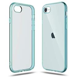 Shamos Transparent Shock Absorption TPU Rubber Gel Case (Blue) Compatible with iPhone SE 2020 (2nd Generation) iPhone 7 and iPhone 8