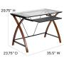 Flash Furniture Glass Computer Desk with Pull-Out Keyboard Tray and Crisscross Frame
