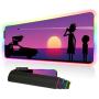 RGB Gaming Mouse Pad Extended Soft Computer Keyboard Mat, Waterproof Keyboard Mouse pad Large Size(31.49'' x 11.81'' x 0.15'') Non-Slip Rubber Base for Gaming, Office Work (80x30 zise)