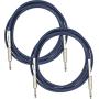 Fender 10 Original Series Instrument Cable, Straight-Straight, Midnight Blue - 2 Pack for Electric Guitar, Bass Guitar, and Pro Audio