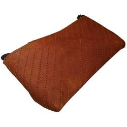 RK Genuine Leather Stationery Make-up Wrap Case Pouch Tobacco Battery Headphone Holder Pen Bag Pencil Case Makeup Pouch(Brown)