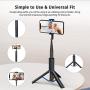 ATUMTEK Bluetooth Selfie Stick Tripod, Mini Extendable 3 in 1 Aluminum Selfie Stick with Wireless Remote and Tripod Stand 360° Rotation for iPhone 12/11 Pro/XS Max/XS/XR/X/8/7, Samsung and Smartphone