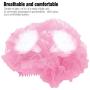 Abnaok Non Woven Disposable Dust Caps, 100 PCS Elastic Caps for Food Industries, Medical Works - Pleated Anti Dust Hat Set Universal Size(Pink)