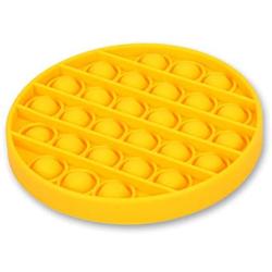 Push Pop Bubble Sensory Toy - Autism Special Needs Stress Reliever Silicone Stress Reliever Toy，Squeeze Sensory Toy for Kids (Yellow, Round)