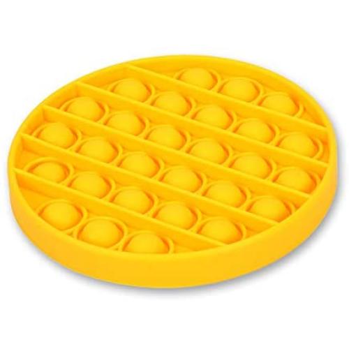 Push Pop Bubble Sensory Toy - Autism Special Needs Stress Reliever Silicone Stress Reliever Toy，Squeeze Sensory Toy for Kids (Yellow, Round)