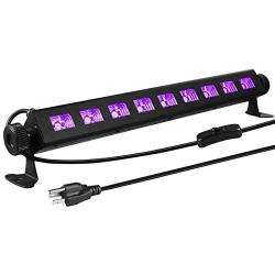 9 LED Black Light, Gohyo 27W LED UV Bar Glow in The Dark Party Supplies for Christmas Blacklight Party Birthday Wedding Stage Lighting, Material Metal Iron