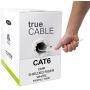 trueCABLE Cat6 Shielded Riser (CMR), 1000ft, White, 23AWG Solid Bare Copper, 550MHz, ETL Listed, Overall Foil Shield (FTP), Bulk Ethernet Cable