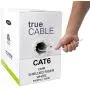 trueCABLE Cat6 Shielded Riser (CMR), 1000ft, White, 23AWG Solid Bare Copper, 550MHz, ETL Listed, Overall Foil Shield (FTP), Bulk Ethernet Cable