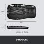 Logitech MK550 Wireless Wave Keyboard and Mouse Combo - Includes Keyboard and Mouse, Long Battery Life, Ergonomic Wave Design - Black