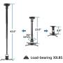 DYNAVISTA Full Motion Universal Ceiling Projector Mount Bracket with Adjustable Height and Extendable Arms Rotating Swivel Mount for Home and Office Projector (Black)