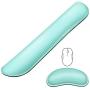 Gimars Superfine Fiber Widen Memory Foam Set Nonslip Mouse Pad Wrist Support & Keyboard Wrist Rest Support for Office, Computer, Laptop & Mac & Comfortable & Lightweight for Easy Typing & Pain Relief