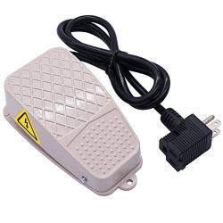 Twidec/Heavy Duty Foot Switch SPDT NO NC AC250V 10A Electric Pedal Momentary Foot Pedal Switch with 5-ft Cable with Piggyback Plug (3-Pronged) FS-3XCT