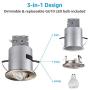 TORCHSTAR Gimbal Recessed Lighting Kit, 3 Inch Air Tight IC Rated Housing, Satin Nickel Trim, LED Dimmable GU10 Bulb, ETL Listed, 2700K Soft White, Adjustable Downlight, Pack of 6