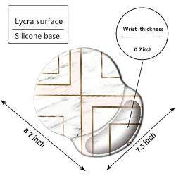 Boutilon Wrist Mouse Pad, Non-Slip Ergonomic Mouse Pad with Gel Wrist Rest Support, Gaming Mouse Pad with Lycra Cloth 8.7 x 7.5 inches Pad for Computer, Laptop, Home, Office (Noble Marble-Wrist)