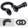 TYT Shackles 3/4'' D Ring Shackle 2 Pack kit, 10500lbs Break Strength Black Snatch Block, with Black 7/8'' Screw Pin and Shackle Isolator & Washers Kit for Tow Strap Winch Off Road Jeep Vehicle Recovery