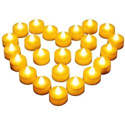 Diyife 24 Pack Battery LED Tea Light, Realistic Bright Flickering Flameless Tea Lights, Electric Lights for Seasonal and Festival Celebration, Battery Include (Warm White)