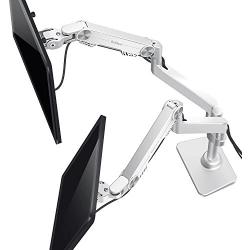 Bestand Premium Dual Monitor Stand - Dual Monitor Mount for LED LCD,Up to 17-27 Screen,Aluminum (Silver)