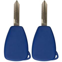 KeylessOption Keyless Entry Remote Control Uncut Car Key Fob Replacement for OHT692427AA KOBDT04A Blue (Pack of 2)