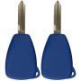 KeylessOption Keyless Entry Remote Control Uncut Car Key Fob Replacement for OHT692427AA KOBDT04A Blue (Pack of 2)