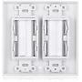 Mxtechnic Brush Wall Plate Decora Style, Cable Pass Through Insert for Wires, 2 Gang Cable Access Strap, Wall Socket for HDTV, HDMI, Wall Cables Brush Plate (2Plate+Kit, 2 Gang White 2kit)