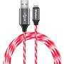 6ft LED Charger Cable, Light Up Visible Flowing Charger Charging Cord Compatible with Phone12 Plus/XS/XR/X/11/8 Plus / 8/7 Plus/6 Plus/5/5S (6FT, Red)