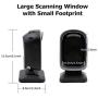 TEEMI Handsfree 2D QR Desktop Barcode Scanner, 1D Handheld Automatic Omnidirectional USB Reader CMOS Image Sensor, Large Scanning Window Capture Screen Codes, TMSL-72