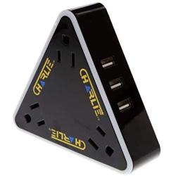 Connect Charlie 12- in-1 Surge Protector & USB Charger (Black)