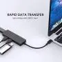 AUKEY USB C Hub Ultra Slim USB C Adapter with 4 USB 3.0 Ports USB Type C Hub for MacBook Pro, Google Chromebook Pixelbook, XPS, Samsung S9/S8 and More USB Type C Devices (Black)