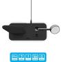 ZENS Wireless Aluminium Docking Station, 10-Watt Stand, Lightning Dock, and Watch Charger, Qi and MFI Certified, Supports Apple Fast Charger, Power Adaptor Included, Black