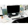 3M Extra Wide Adjustable Monitor Stand, Three Leg Segments Simply Adjust Height from 1'' to 5 7/8'', Sturdy Platform Holds Up to 40 lbs, 16-inch Space Between Columns for Storage, Silver/Black (MS90B)