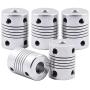 Saiper Flexible Couplings 5mm to 8mm (5pcs) Aluminum Alloy Joint Connector Compatible with NEMA 17 Stepper Motors, RepRap 3D Printer or CNC Machine, 3D Printer Accessories