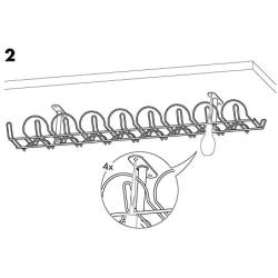IKEA - SIGNUM Cable management, horizontal, silver color (FBA) 3-Pack