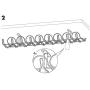 IKEA - SIGNUM Cable management, horizontal, silver color (FBA) 3-Pack