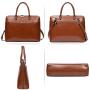 CLUCI Briefcase for Women Oil Wax Leather 15.6 Inch Laptop Business Vintage Slim Ladies Shoulder Bag