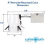 LUMINOSUM 4 Inch Remodel Recessed Can, Air Tight IC Housing, with TP24 Connector and E26 Socket, UL-Listed, 8-Pack