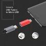 USB C to Micro USB Adapter, (4-Pack) Type C Female to Micro USB Male Convert Connector Support Charge & Data Sync Compatible with Samsung Galaxy S7/S7 Edge, Nexus 5/6 and Micro USB Devices (Red)