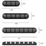 YUERSEAK Cable Clips Cord Organizer Cable Management, Adhesive Wire Cord Holder for Computer Power Cords,USB Charging Cables, Mouse Cable, Desk PC, Office Home Car - 7, 5,3 Slots Black, 3 Packs