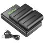 Neewer NP-F550 Battery Charger Set for Sony NP F970,F750,F960,F530,F570,CCD-SC55,TR516,TR716,and More (2-Pack Replacement Battery, Dual Slot Charger)