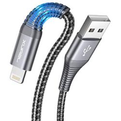 Lightning iPhone Charger Cable 2-Pack 6ft, JSAUX[Apple MFi Certified] Nylon Braided USB Fast Charging Cord Compatible with iPhone X Xs XR / 8/8 Plus / 7/7 Plus / 6 /6S Plus / 5 /5S / iPad(Grey)