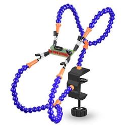 Toolour Helping Hands Soldering Third Hand Tools - 4 Arms with Adjustable Vise Tabletop Clamp Base for Electronics Repair Assembly Painting Jewelry DIY Arts Craft Hobby