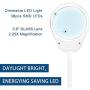 Psiven Dimmable Magnifying Glass Desk Lamp - Lighted Magnifier with Stand & Clamp, Magnifying Glass with Light for Close Work, Reading, Workbench, Crafts, Hobbies, Task, Sewing, Soldering - White