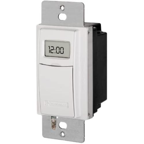 Intermatic ST01 7 Day Programmable In Wall Digital Timer Switch for Lights and Appliances, Astronomic, Self Adjusting, Heavy Duty,White