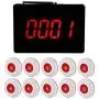 CallToU Wireless Calling System Customers Patient Pager System with 10 PCS Waterproof Call Buttons and 1PC Display Receiver for Restaurant Clinic Nursing Home Caregiver