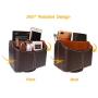 Baitaihem Rotatable Remote Control Holder PU Leather Remote Control Organizer with 5 Compartments for Remotes Controllers Eyeglasses TV Guide Mail Electronics Tablet Media Storage,Brown