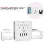 BESTTEN USB Outlet Surge Protector, 4 USB (Max 4.2A) Charging Ports and 3 AC Electrical Sockets, Wall Mount Multi Outlet Extender with 2 Slide Out Phone Holders, ETL Certified, White