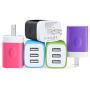 Charger Plug, Charging Block Sicodo 5-Pack 3.1Amp 3-Port USB Charger Cube for iPhone X/8/7/6S/6S Plus/6 Plus/6, Samsung Galaxy, LG, HTC, Moto, Kindle Charger Box (5Pack:Black+Green+Blue+Purple+Rose)