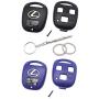 Cutting Not Required - Replacement Key Fob Keyless Entry Remote Control Key Case Fit for Lexus ES GS GX IS LS LX RX SC Car Key Fob Shell Cover (1 Black + Blue)