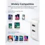 iClever BoostCube 2nd Generation 24W Dual USB Wall Charger with SmartID Technology, Foldable Plug, Travel Power Adapter for iPhone Xs/XS Max/XR/X/8 Plus/8/7 Plus/7/6S/6 Plus, iPad Pro Air/Mini and Other Tablet